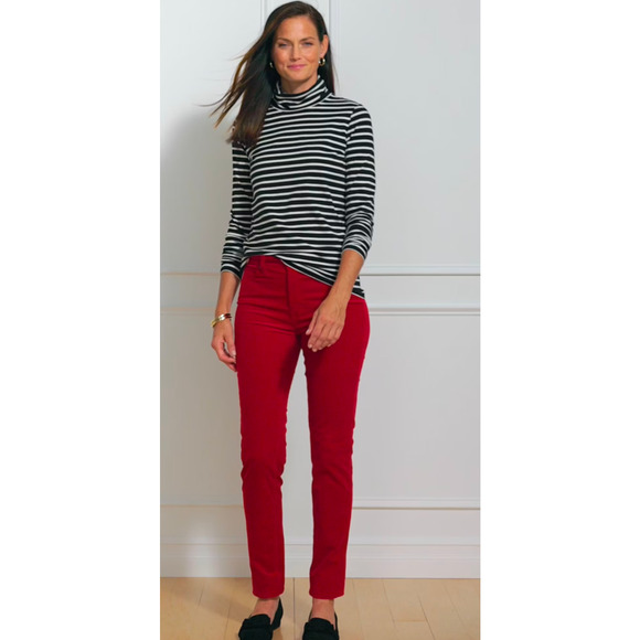 Talbots Red Straight Leg Corduroy Pants - Picture 1 of 8